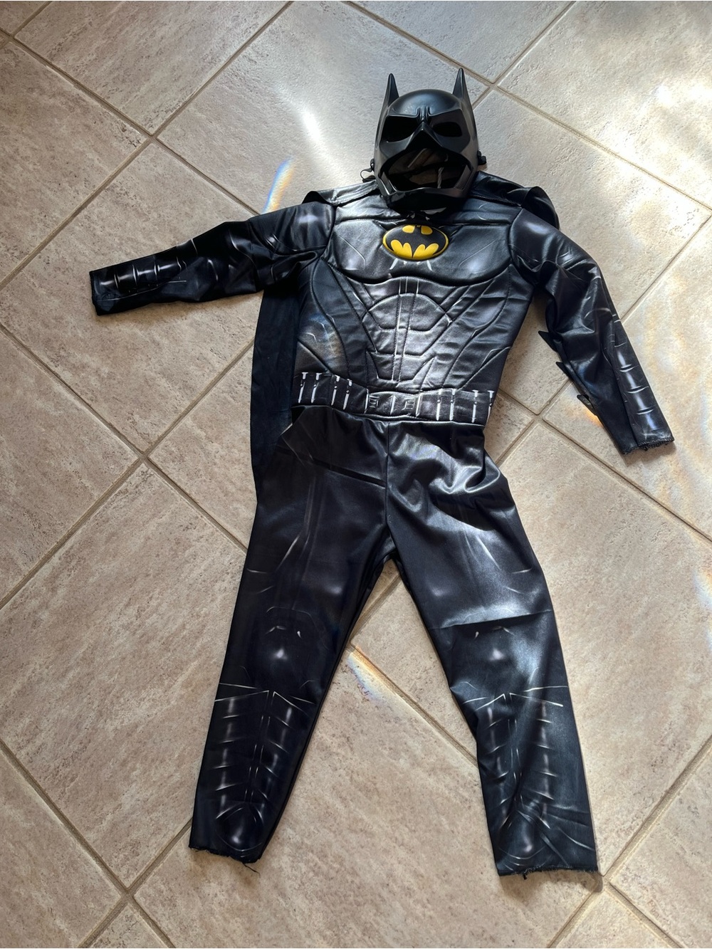 Rubie's Black Batman Jumpsuit Costume with Yellow Emblem